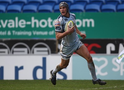 05.02.12 - Cardiff Blues v Harlequins, LV= Cup -.Blues Tom James scores his third try.