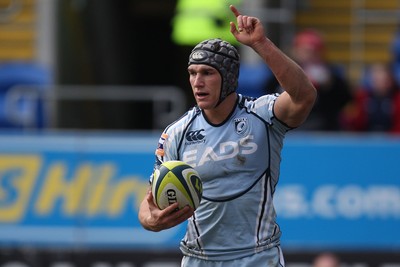 05.02.12 - Cardiff Blues v Harlequins, LV= Cup -.Blues Tom James scores his third try.