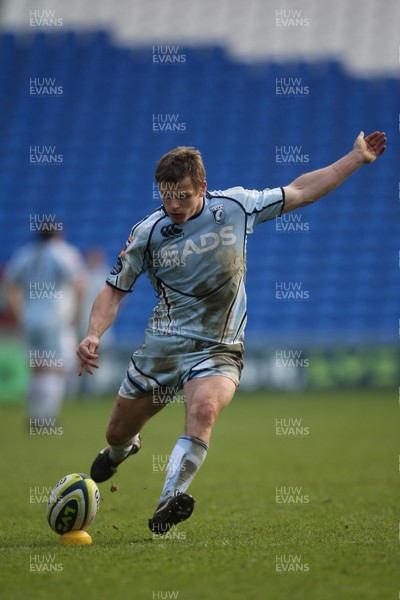 05.02.12 - Cardiff Blues v Harlequins, LV= Cup -.Blues Ben Blair kicks conversion.