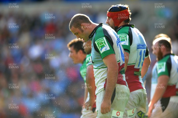 10.10.09 - Cardiff Blues v Harlequins - Heineken Cup - Lewis Stevenson of Harlequins looks dejected. 