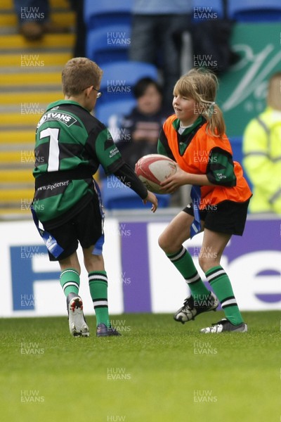 10.10.09 Cardiff Blues v Harlequins - Heineken Cup - Under 8's action: St. Peter's(Green) v A Blues select. 