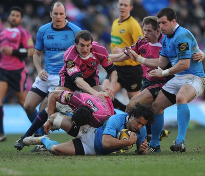 07.03.10 - Cardiff Blues v Leinster - Magners League - Isa Nacewa of Leinster is tackled by Scott Morgan of Cardiff Blues. 