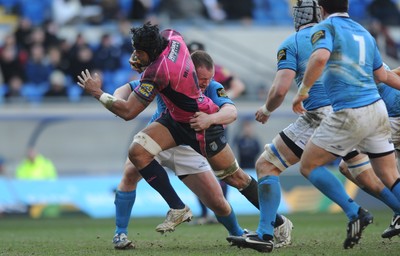 07.03.10 - Cardiff Blues v Leinster - Magners League - Maama Molitika of Cardiff Blues drives forwards. 