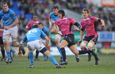 07.03.10 - Cardiff Blues v Leinster - Magners League - Tom James of Cardiff Blues is tackled by Girvan Dempsey of Leinster. 