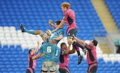 07.03.10 - Cardiff Blues v Leinster - Magners League - Paul Tito of Cardiff Blues and Devin Toner of Leinster compete line-out ball. 