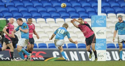 07.03.10 - Cardiff Blues v Leinster - Magners League - Shaun Berne of Leinster kicks a drop goal. 