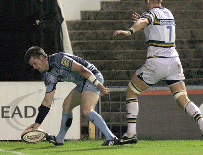 29.08.08 - cardiff Blues v Northampton Saints Blues' Ceri Sweeney scores try 