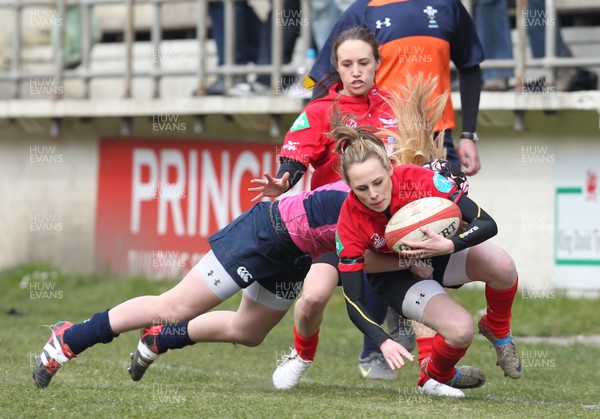 070413 - Blues u18 Women v Scarlets u18 Women, Cross Keys - Blues take on Scarlets in the second game of a double header of regional u18 womens matches at Cross Keys 