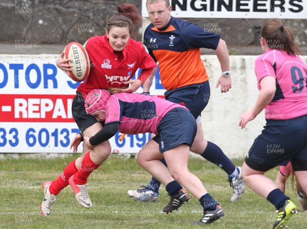 070413 - Blues u18 Women v Scarlets u18 Women, Cross Keys - Blues take on Scarlets in the second game of a double header of regional u18 womens matches at Cross Keys 