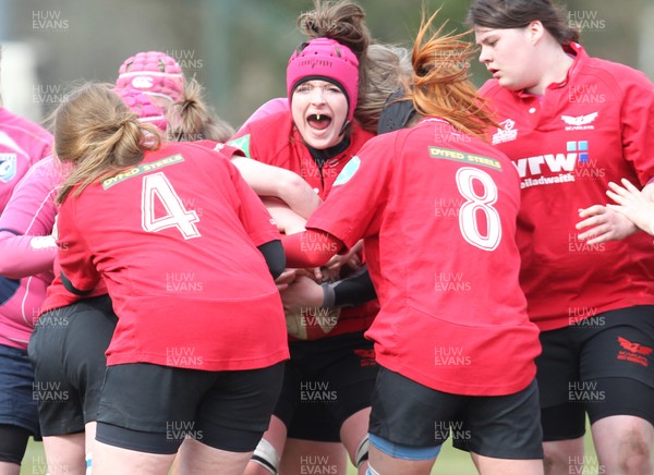 070413 - Blues u18 Women v Scarlets u18 Women, Cross Keys - Blues take on Scarlets in the second game of a double header of regional u18 womens matches at Cross Keys 