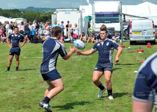 11.08.10- Cardiff Blues and Academy Training session. Cardiff Blues and Academy players at the Vale of Glamorgan Show 