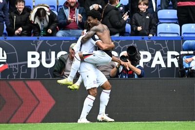 120926 - Bolton Wanderers v Cardiff City - Sky Bet Championship - Thierry Gale of Bolton celebrates scoring a goal to win the match late on