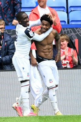 120926 - Bolton Wanderers v Cardiff City - Sky Bet Championship - Thierry Gale of Bolton celebrates scoring a goal to win the match late on