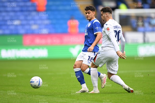 120926 - Bolton Wanderers v Cardiff City - Sky Bet Championship - Alex Robertson of Cardiff City is challenged by Ruben Rodrigues of Bolton