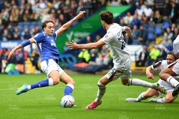 120926 - Bolton Wanderers v Cardiff City - Sky Bet Championship - Joel Colwill of Cardiff City has a shot at goal
