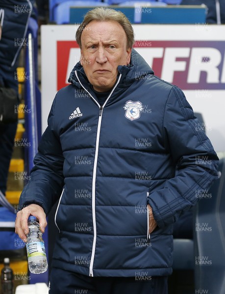 231217 - Bolton Wanderers v Cardiff City - SkyBet Championship - Manager Neil Warnock of Cardiff looks worried during the match