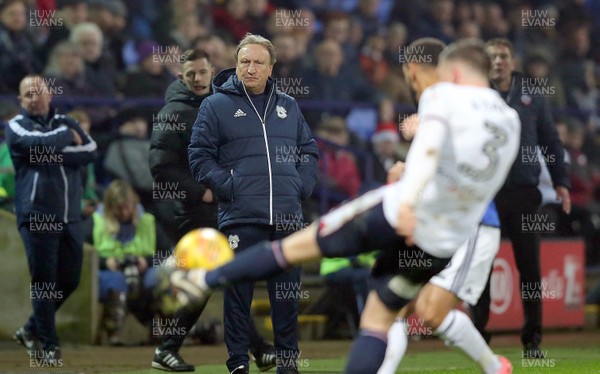 231217 - Bolton Wanderers v Cardiff City - SkyBet Championship - Manager Neil Warnock of Cardiff watches as Bolton go on the attack