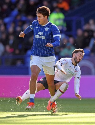251025 - Bolton Wanderers v Cardiff City - Sky Bet League 1 - Rubin Colwill of Cardiff and Josh Sheehan of Bolton