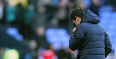 251025 - Bolton Wanderers v Cardiff City - Sky Bet League 1 - Manager Brian Barry-Murphy of Cardiff leaves the pitch at the end of the match