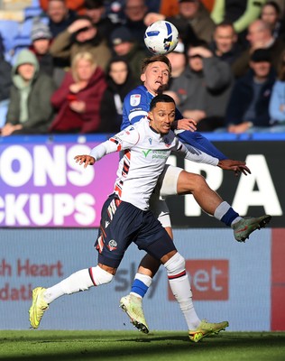 251025 - Bolton Wanderers v Cardiff City - Sky Bet League 1 - Rubin Colwill of Cardiff and Mason Burstow of Bolton