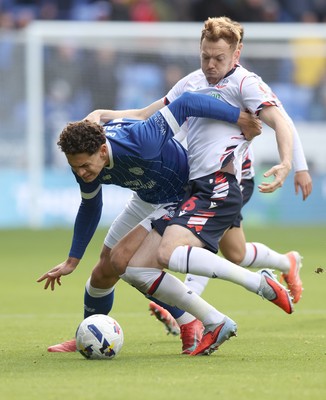 251025 - Bolton Wanderers v Cardiff City - Sky Bet League 1 - Yousef Saleh of Cardiff and George Johnston of Bolton