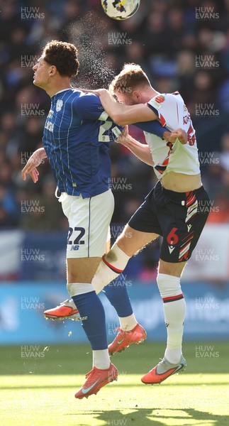 251025 - Bolton Wanderers v Cardiff City - Sky Bet League 1 - Yousef Saleh of Cardiff and George Johnston of Bolton