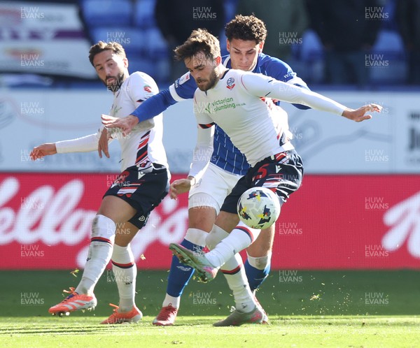 251025 - Bolton Wanderers v Cardiff City - Sky Bet League 1 - Yousef Saleh of Cardiff and Richard Taylor of Bolton