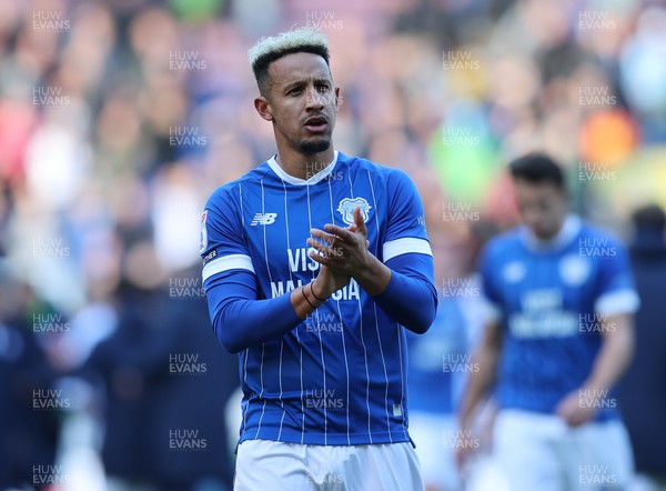 251025 - Bolton Wanderers v Cardiff City - Sky Bet League 1 - Callum Robinson of Cardiff applauds the travelling fans