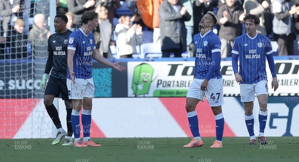 251025 - Bolton Wanderers v Cardiff City - Sky Bet League 1 - disappointment for Cardiff players as Bolton score last second winner