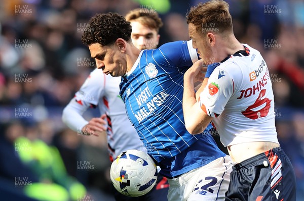 251025 - Bolton Wanderers v Cardiff City - Sky Bet League 1 - Yousef Saleh of Cardiff and George Johnston of Bolton