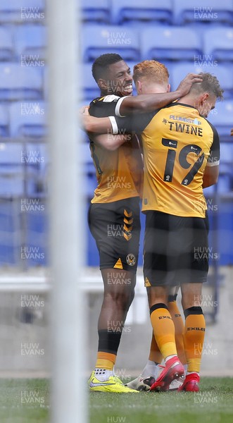 260920 - Bolton Wanderers v Newport County - Sky Bet League 2 - Tristan Abrahams of Newport County celebrates scoring the 2nd goal of the match with Scott Twine