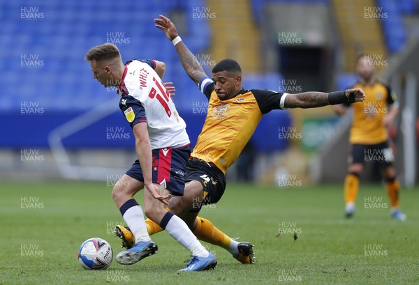 260920 - Bolton Wanderers v Newport County - Sky Bet League 2 - Joss Labadie of Newport County and Tom White of Bolton Wanderers