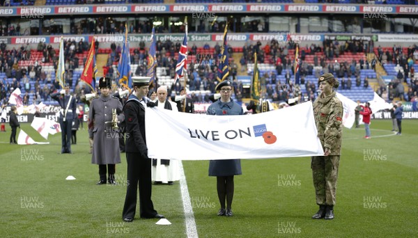 101118 - Bolton Wanderers v Swansea City - Sky Bet Championship - Remembrance day banner