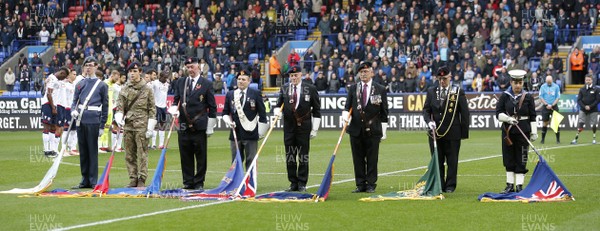 101118 - Bolton Wanderers v Swansea City - Sky Bet Championship - Remembrance day Flags go down for remembrance