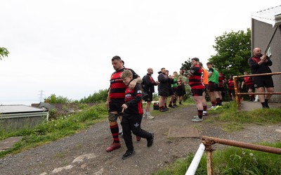 060526 - Bonymaen RFC v Glynneath RFC, National Championship West - Ricky James of Bonymaen leads the team to the pitch on his final game for the club