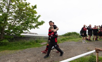 060526 - Bonymaen RFC v Glynneath RFC, National Championship West - Ricky James of Bonymaen leads the team to the pitch on his final game for the club