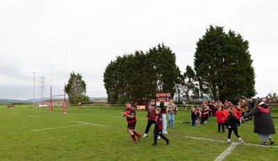 060526 - Bonymaen RFC v Glynneath RFC, National Championship West - Ricky James of Bonymaen leads the team to the pitch on his final game for the club