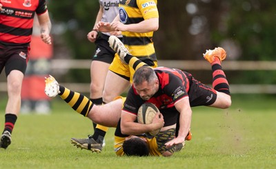 060526 - Bonymaen RFC v Glynneath RFC, National Championship West - Andrew Pritchard of Bonymaen takes on Dylan Francis of Glynneath