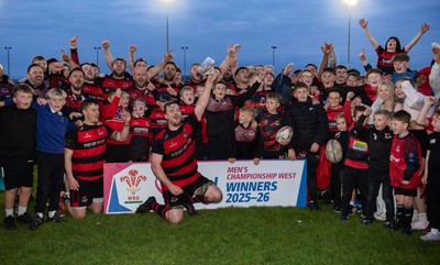 060526 - Bonymaen RFC v Glynneath RFC, National Championship West - Bonymaen celebrate as they win the National Championship West trophy