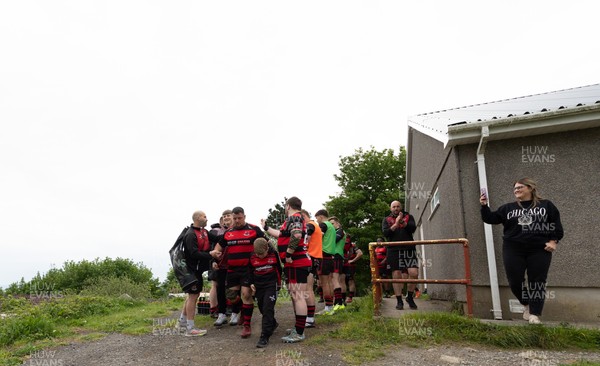 060526 - Bonymaen RFC v Glynneath RFC, National Championship West - Ricky James of Bonymaen leads the team to the pitch on his final game for the club