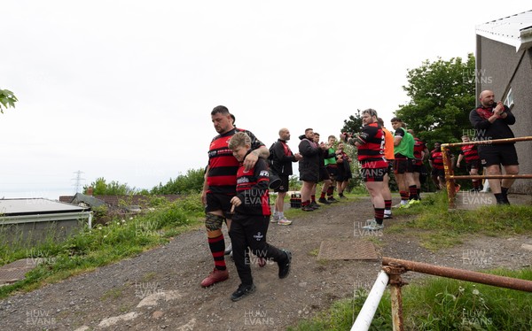 060526 - Bonymaen RFC v Glynneath RFC, National Championship West - Ricky James of Bonymaen leads the team to the pitch on his final game for the club