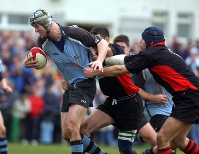 080203 - Bonymaen v Cardiff - Principality Cup - John Tait charges through the Bonymaen defence