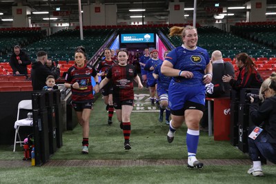 270424 - Bonymaen v Haverfordwest - WRU Women’s National Plate Final - The teams run out