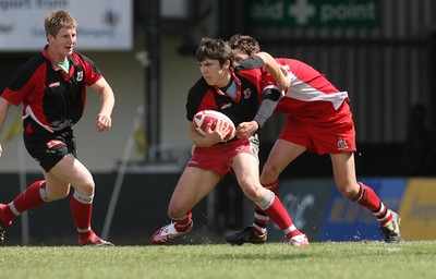 19.05.07 - Bonymaen Youth v Pontypool United Youth, WRU National Youth League Play off Final, Newport Bonymaen's Chris Hoope is held by Sam Saunders 