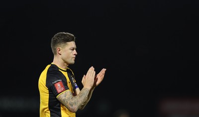 071225 - Boreham Wood v Newport County, Emirates FA Cup 2nd Round - James Clarke of Newport County dejected at the end of the match