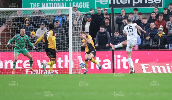 071225 - Boreham Wood v Newport County, Emirates FA Cup 2nd Round - Jeff King of Boreham Wood shoots to score the opening goal