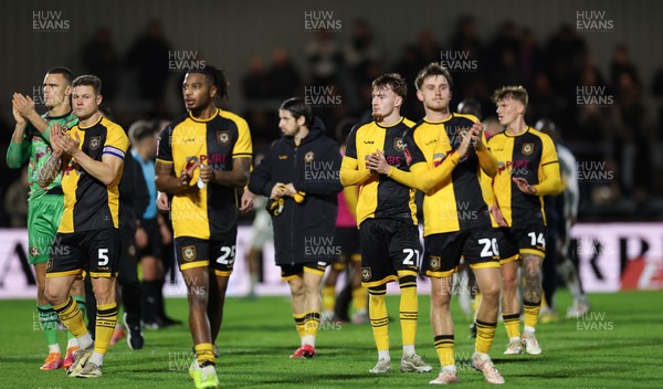 071225 - Boreham Wood v Newport County, Emirates FA Cup 2nd Round - Newport County players dejected at the end of the match