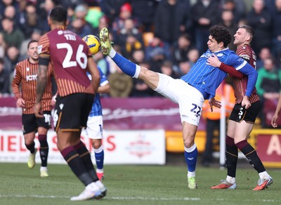 170126 - Bradford City v Cardiff City - Sky Bet League 1 - Yousef Saleh of Cardiff held back by Aden Baldwin of Bradford