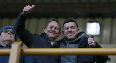 170126 - Bradford City v Cardiff City - Sky Bet League 1 - Isaak Davies’ father and brother in the stands at Bradford