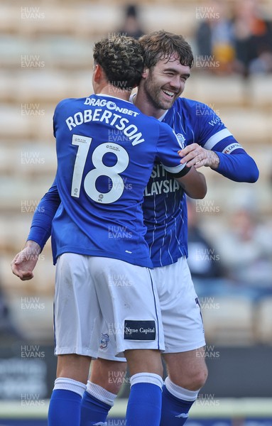 170126 - Bradford City v Cardiff City - Sky Bet League 1 - Calum Chambers of Cardiff celebrates his goal for Cardiff in 1st half with Alex Robertson of Cardiff